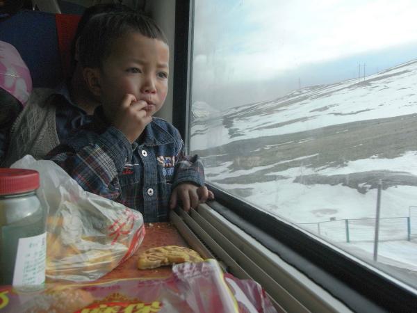車内チベタン子供
