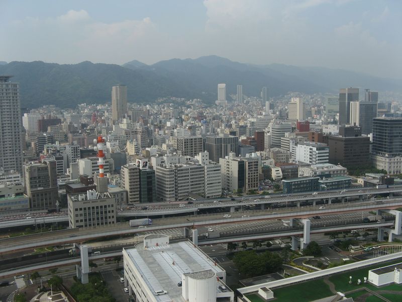 神戸ポートタワー展望4・5階からの風景（北）