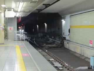 千川駅ホーム端から小竹向原方を見る（A線側）
