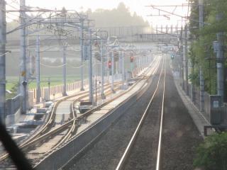 JR成田線上り列車から見た新根古屋信号場。