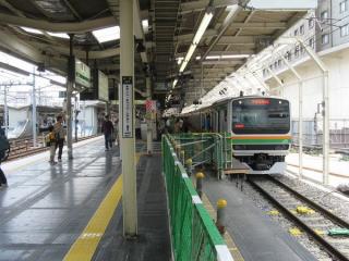 上り列車の停止位置が大幅に後退したホーム東京寄り